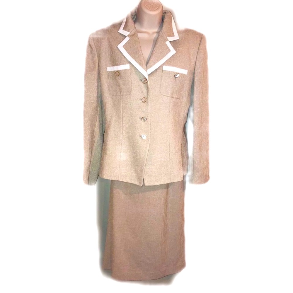 Kaspar ASL tan suit, NWT, sz 10